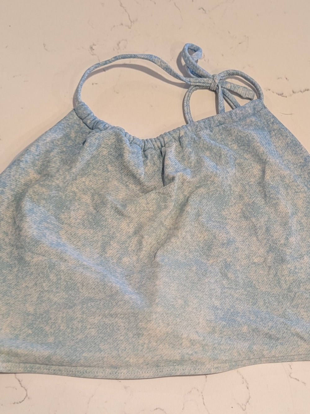 Aerie's Swim Pale Blue Tie-Strap Crop Top